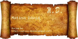 Matisa Dávid névjegykártya